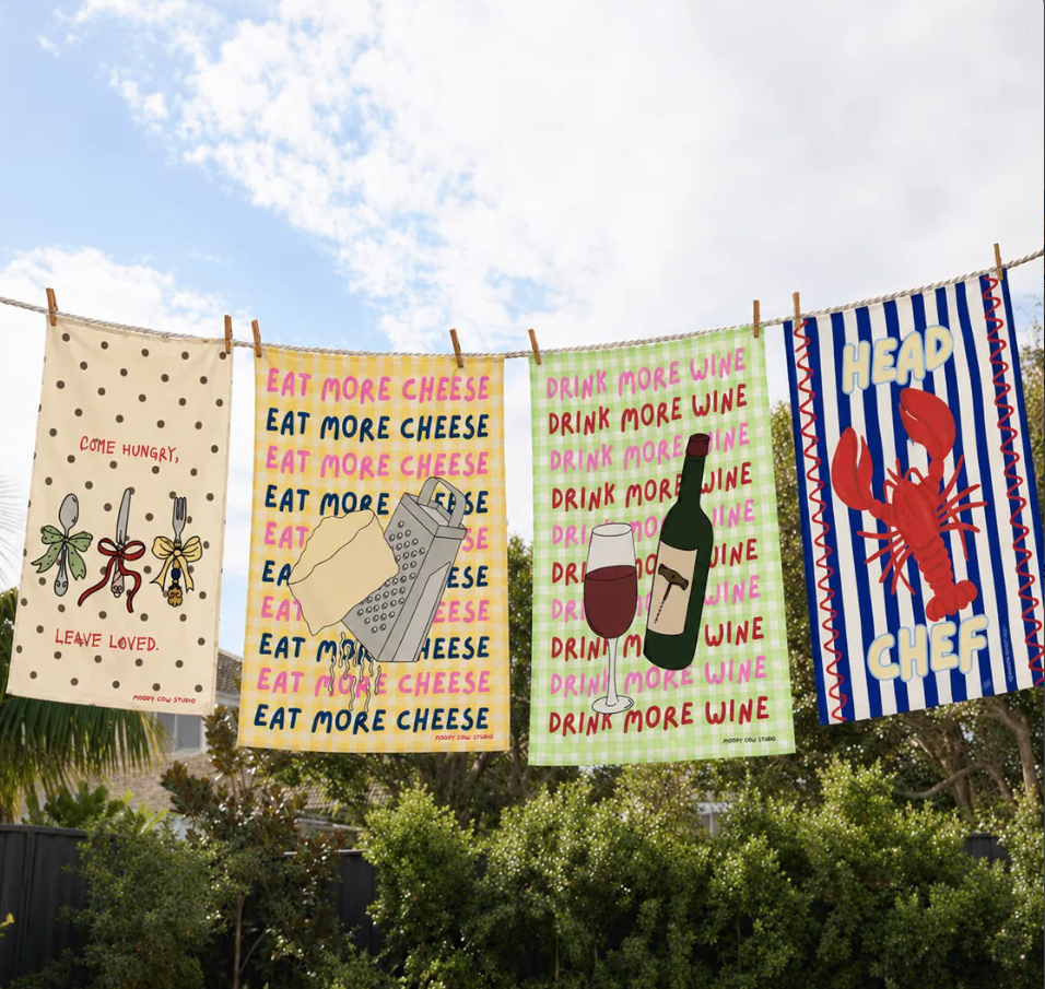 Eat More Cheese Tea Towel