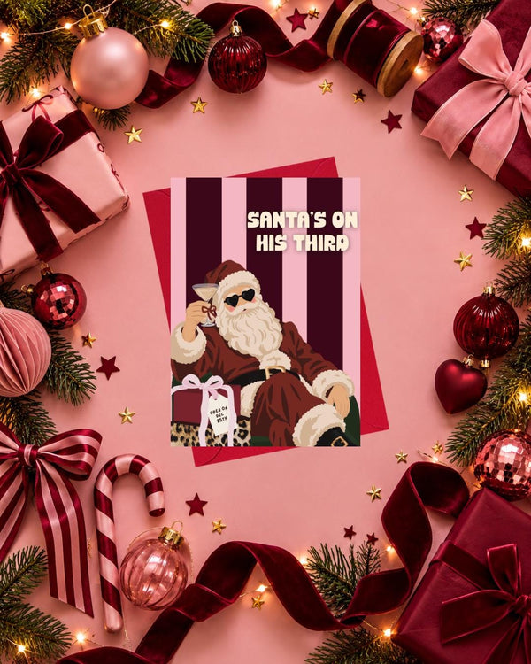 Boozy Santa Christmas Card