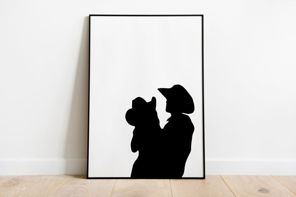 Cowgirl & Cowboy Outline