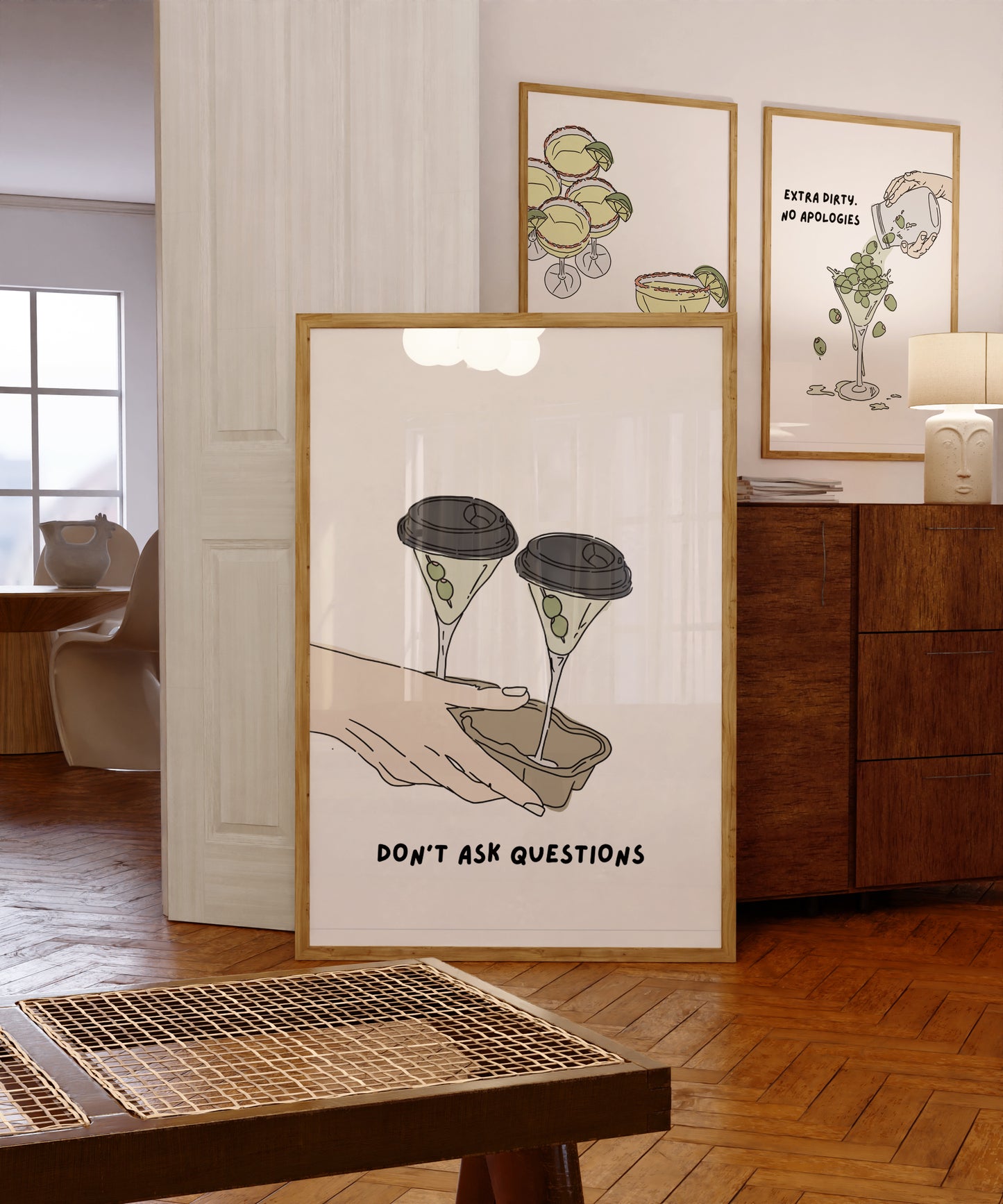 Don't Ask Questions Martini Print