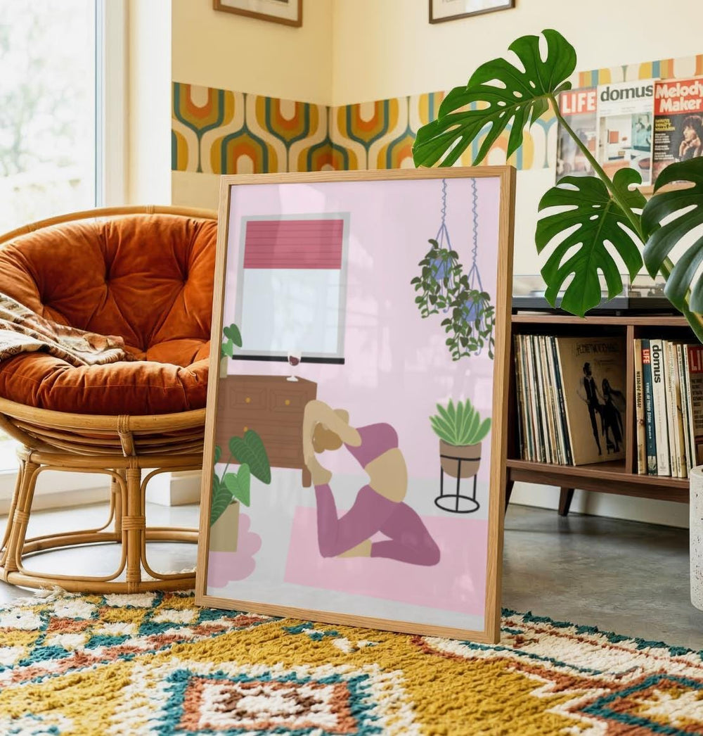Yoga and Wine Print