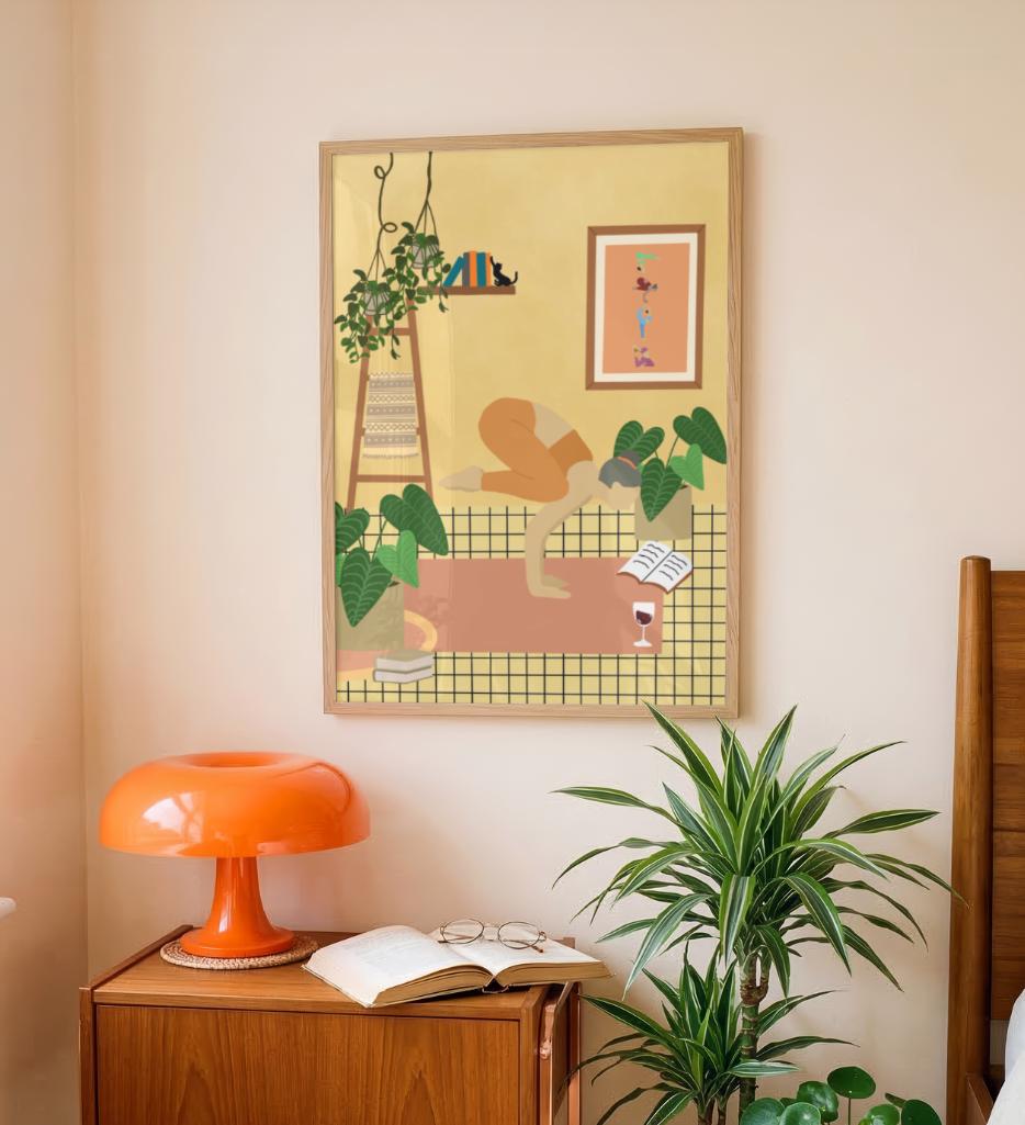 Yoga and House Plants Print