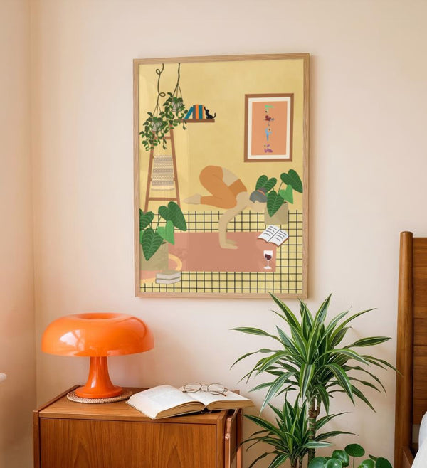 Yoga and House Plants Print